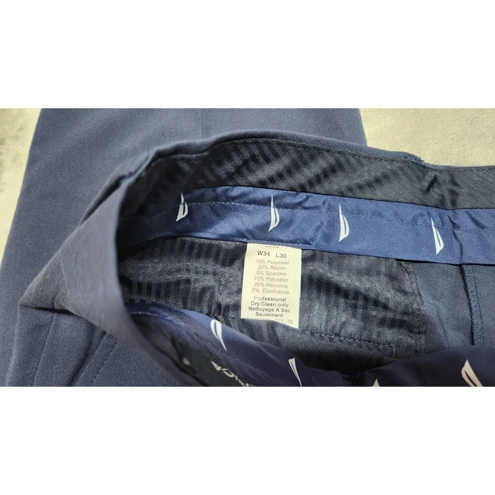 Nautica Men's‎ Size 34X30 Blue Modern Fit Active Stretch Suit Pants NWOT